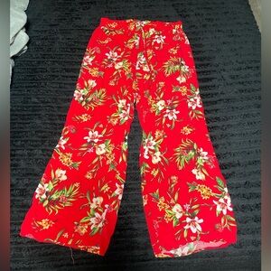 Joe Benbasset Red Floral Straight Leg Pants
